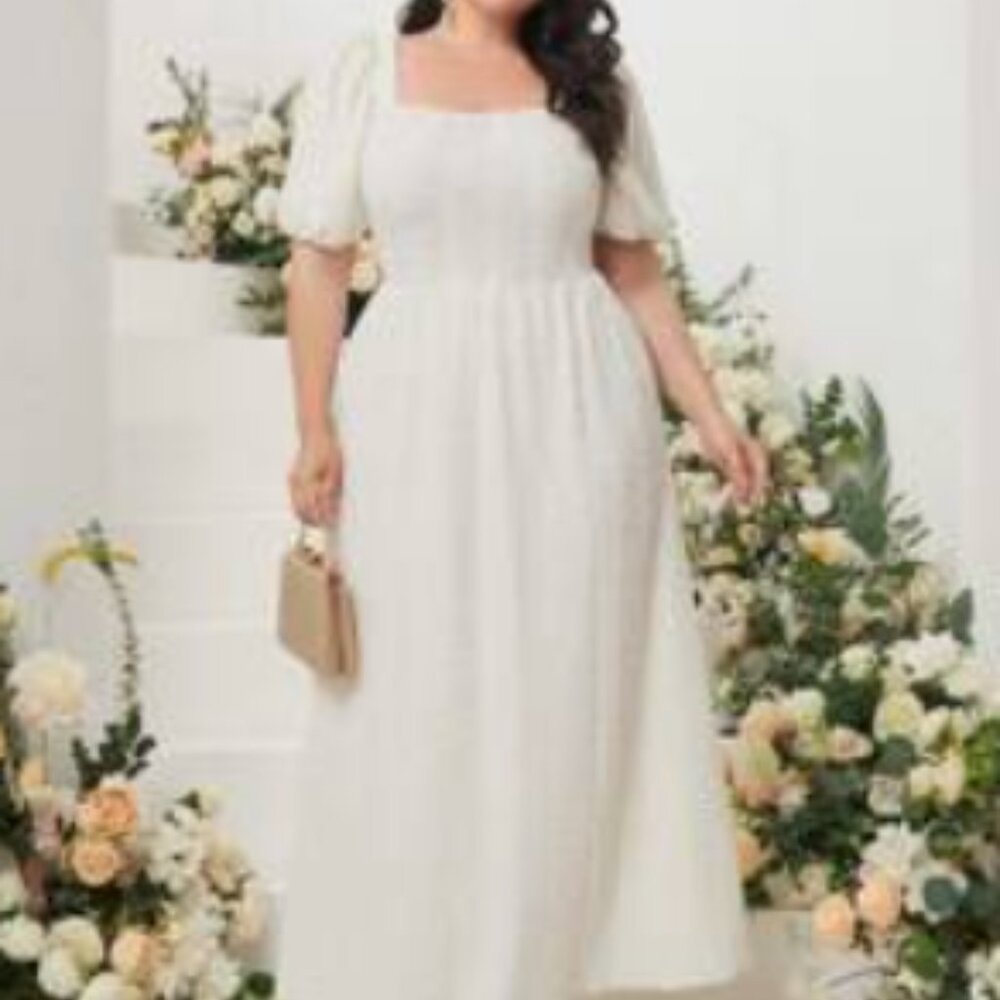 Square Neck Puff Sleeve Dress